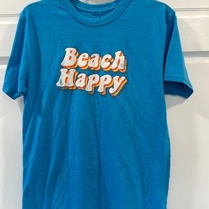 Vintage & distressed beach, happy T-shirt made from recycled, plastic & bottles